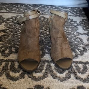 Tan suede heels